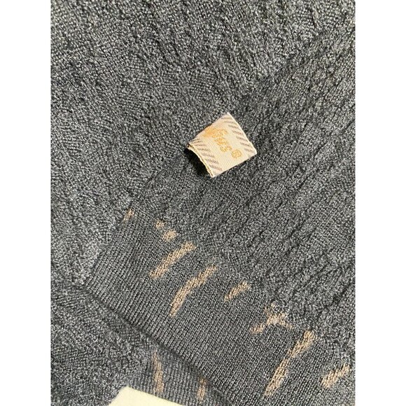 Hofius Black Textured Cardigan Size Medium Abstract Lagenlook Artsy Button - Picture 12 of 14